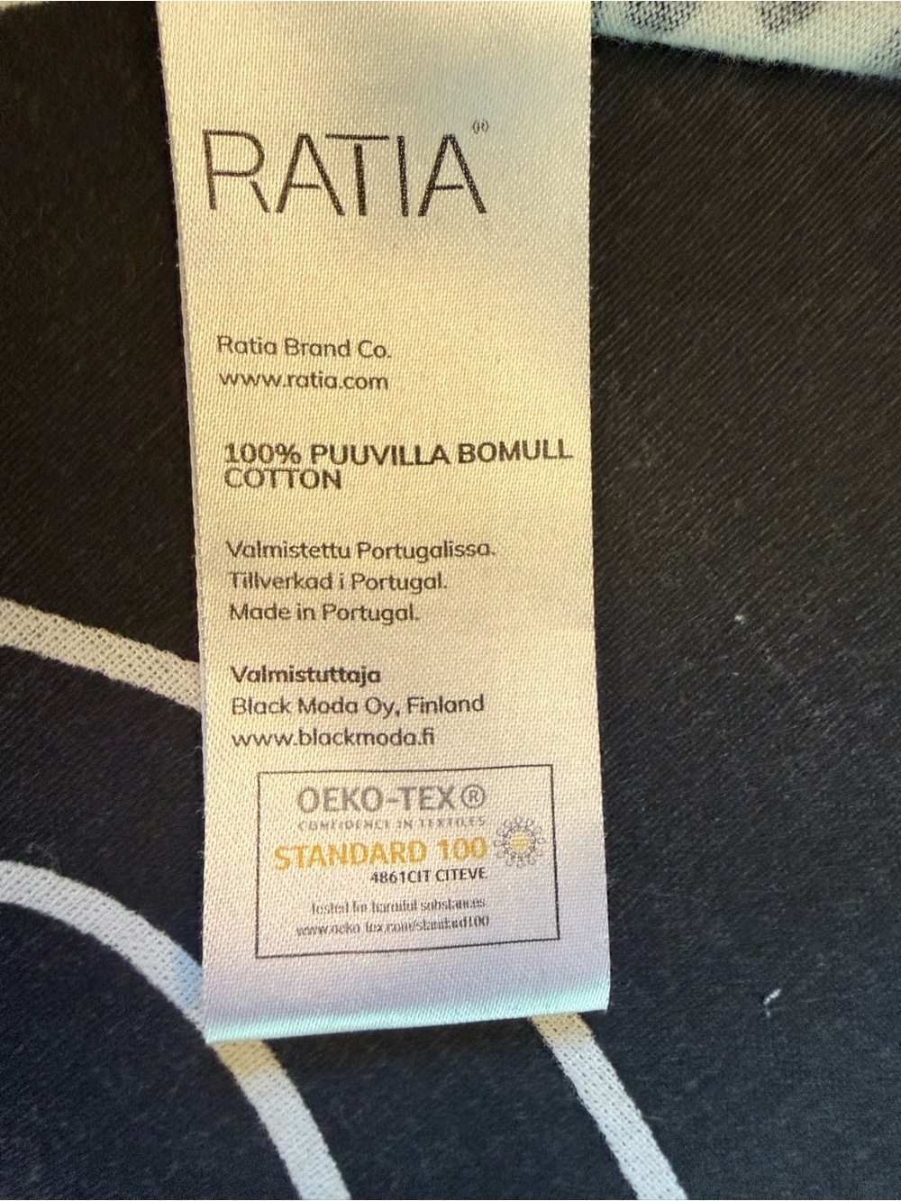 Ratia Pisara Tunic Lumipallo Black/Clay Size L - Picture 4 of 4